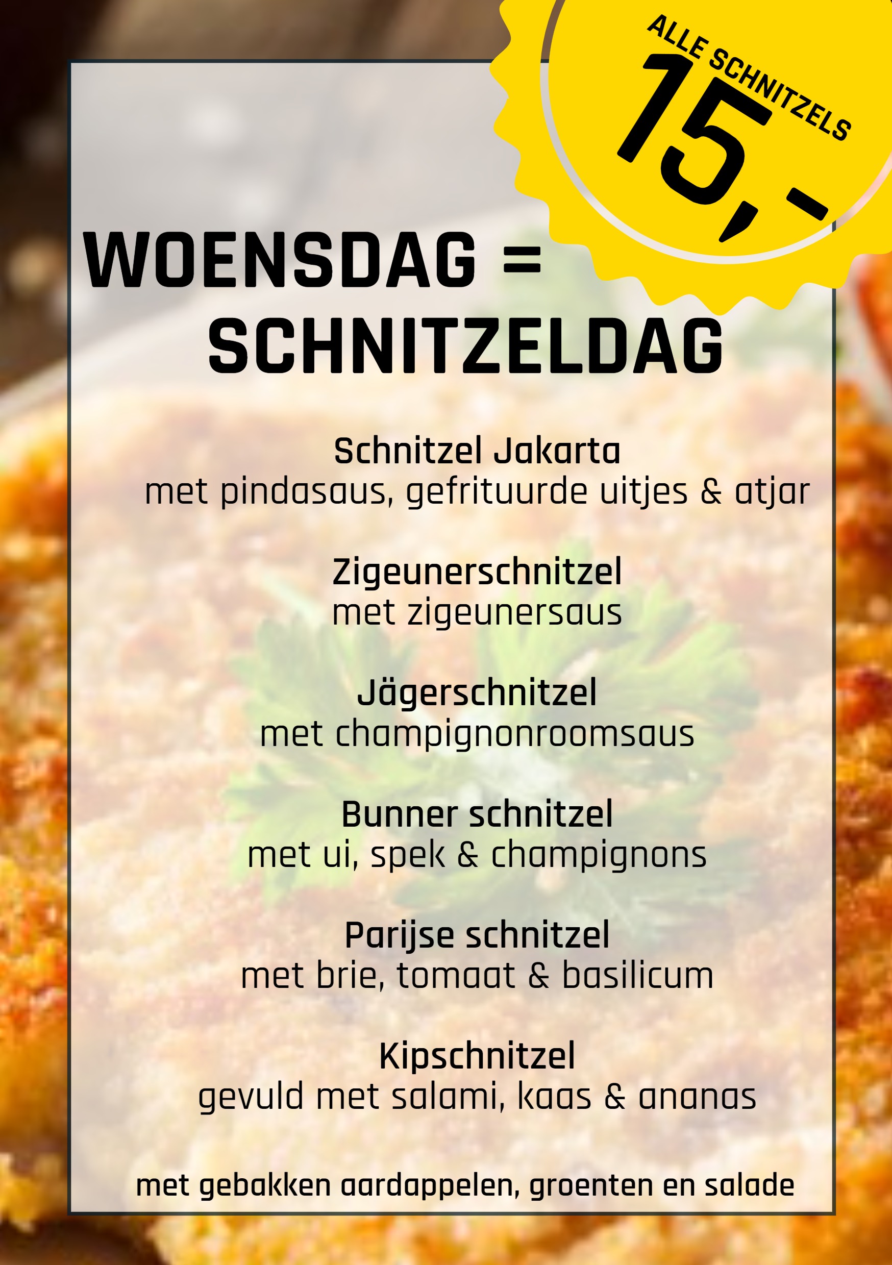 schnitzels woensdag